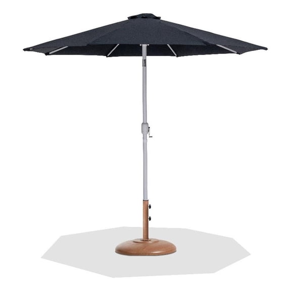 Meridian Furniture Fiji Black Polyester Patio Umbrella with Base Set