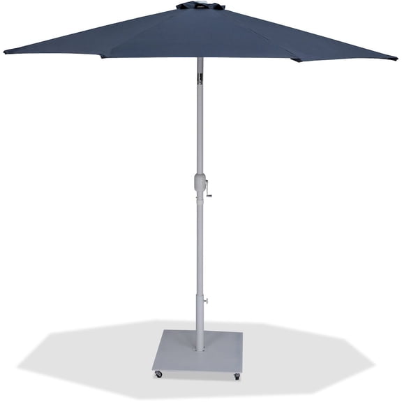 Meridian Furniture Fiji Grey Polyester Patio Umbrella with Base Set
