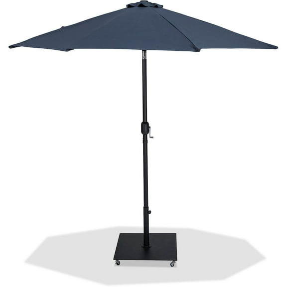 Meridian Furniture Fiji Grey Polyester Patio Umbrella with Base Set