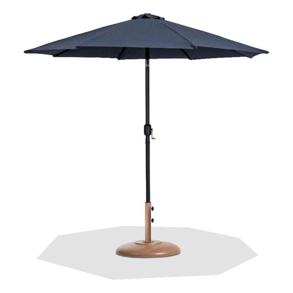 Meridian Furniture Fiji Grey Polyester Patio Umbrella with Base Set