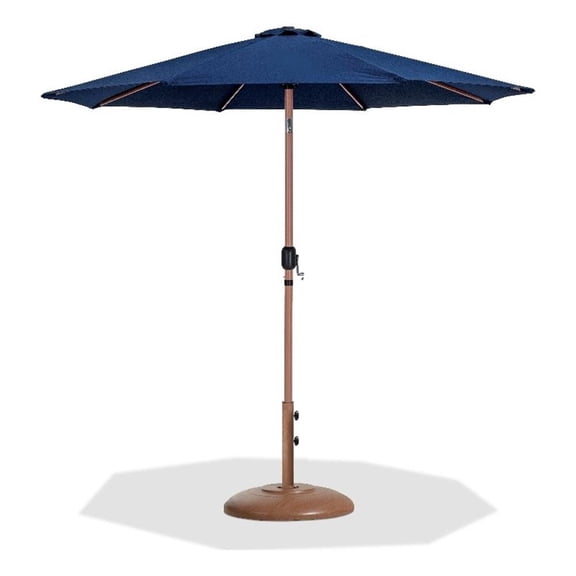 Meridian Furniture Fiji Navy Polyester Patio Umbrella with Base Set