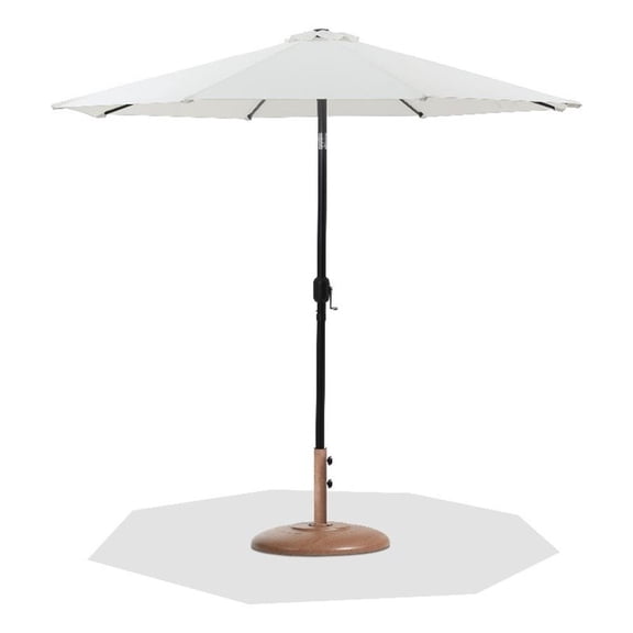 Meridian Furniture Fiji White Polyester Patio Umbrella with Base Set