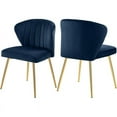 thumbnail image 1 of Meridian Furniture Finley Navy Velvet Dining Chair (Set of 2), 1 of 4