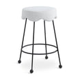 thumbnail image 1 of Meridian Furniture Fleur Cream Boucle Fabric Counter Stool, 1 of 5