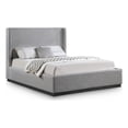 thumbnail image 1 of Meridian Furniture Flynn Grey Linen Textured Fabric King Bed, 1 of 10
