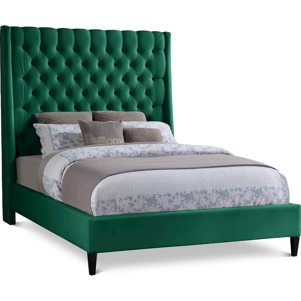 Meridian Furniture Fritz Green Velvet Full Bed