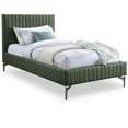 thumbnail image 1 of Meridian Furniture Gallo Green Vegan Leather Twin Bed, 1 of 9