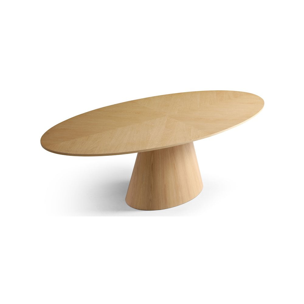 Gavin Transitional Oval White Oak Dining Table, 90" W
