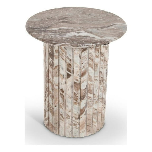 Meridian Furniture Genoa Brown Marble End Table