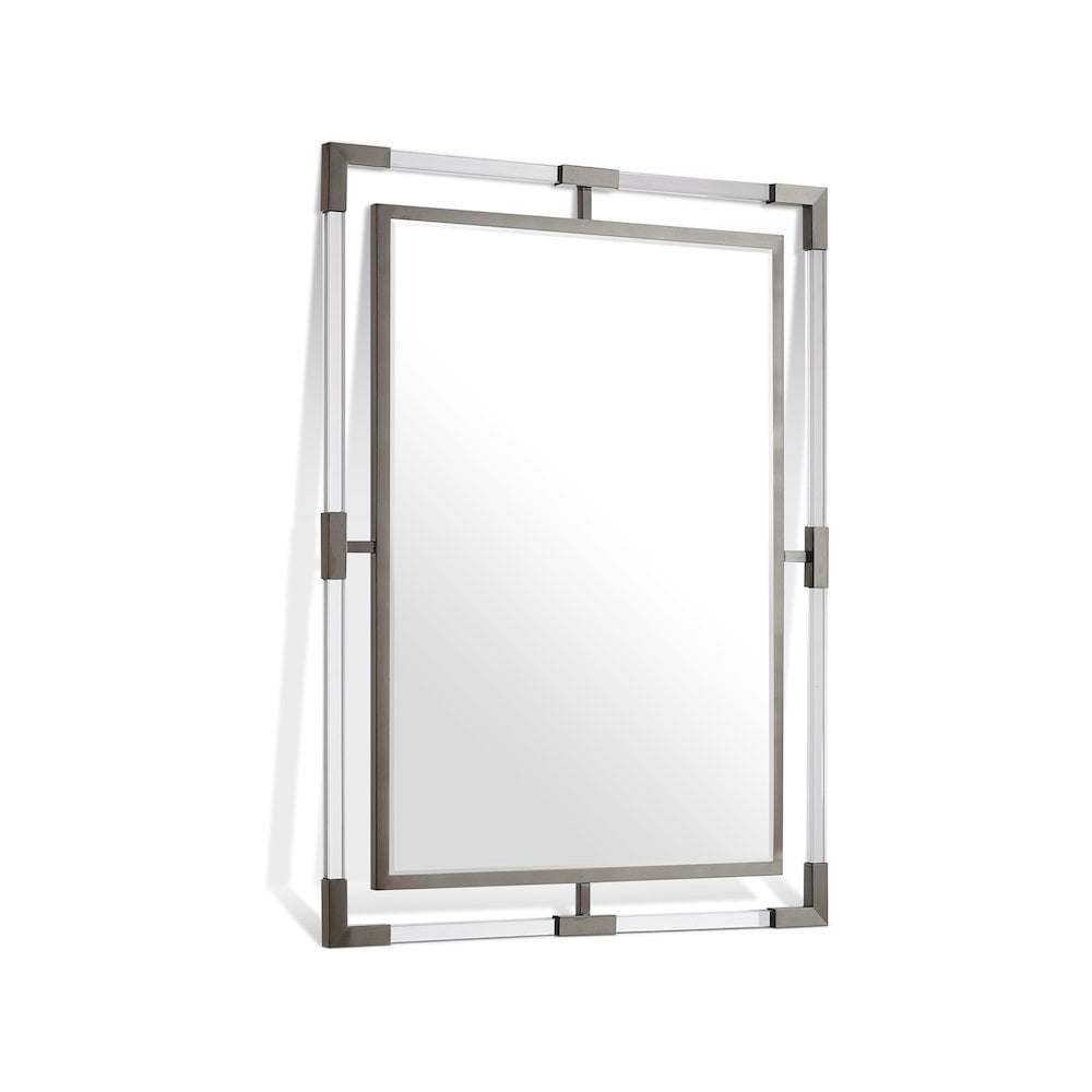 Meridian Mirror Meridian Furniture Ghost Chrome Mirror - Walmart.com