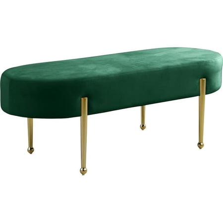 Meridian Furniture Gia Contemporary Velvet Bench in Green