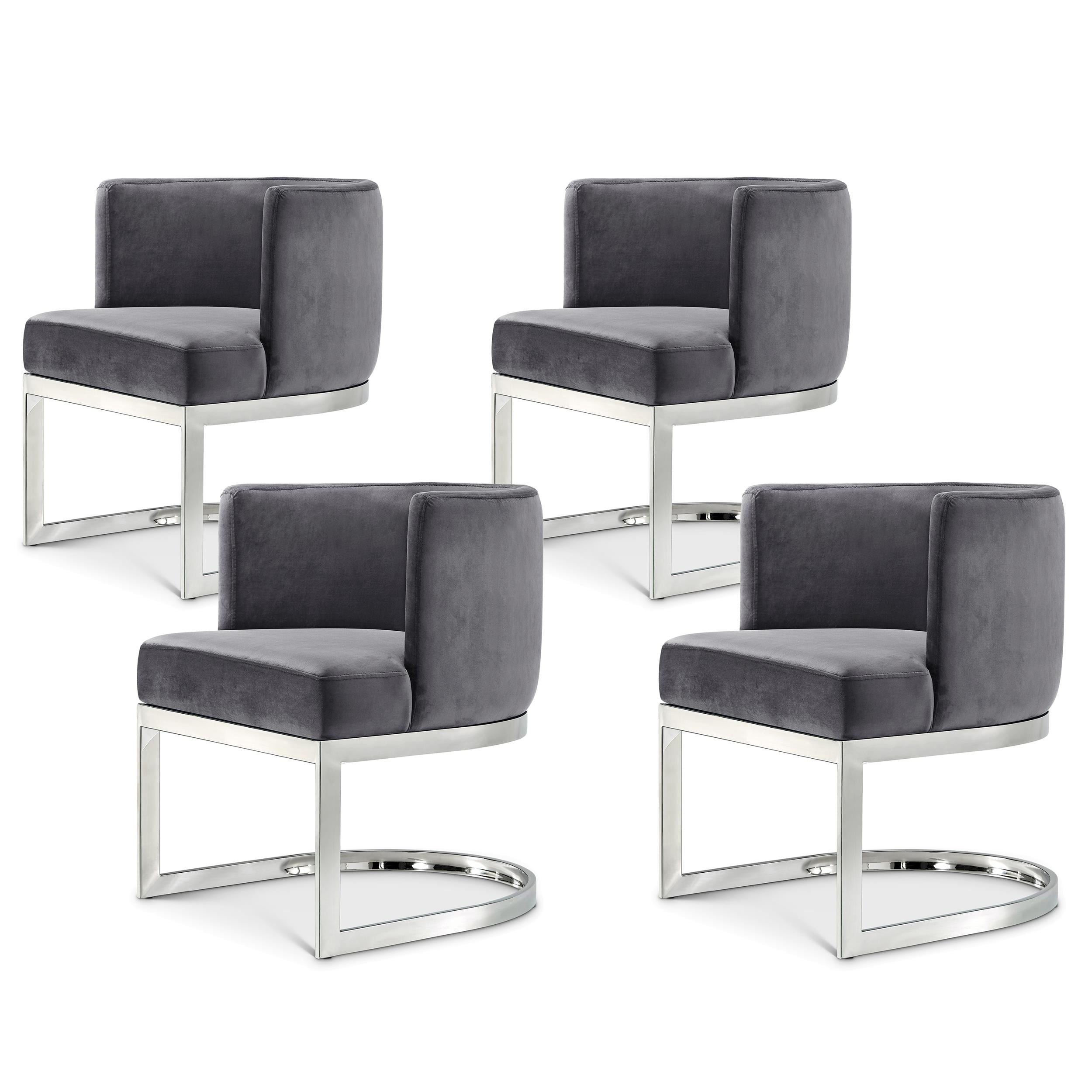 Meridian Furniture Silver Gianna Velvet Dining Chair Meridian Furniture Silver Gianna Velvet Dining Chair