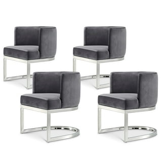 Meridian Furniture Silver Gianna Velvet Dining Chair
