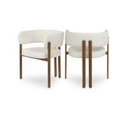 Meridian Furniture Gideon Cream Vegan Leather Dining Chair Set of 2
