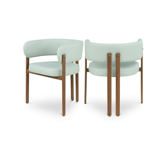 Meridian Furniture Gideon Mint Green Vegan Leather Dining Chair (Set of 2)