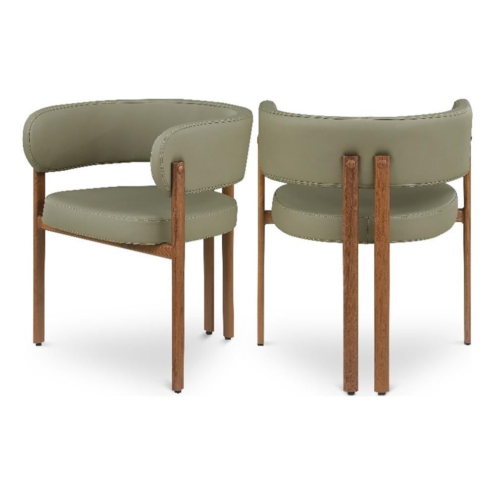 Meridian Furniture Gideon Olive Green Vegan Leather Dining Chair (Set of 2)