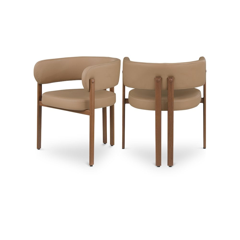 Meridian Furniture Gideon Tan Vegan Leather Dining Chair (Set of 2)