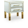 thumbnail image 1 of Meridian Furniture Gigi White Lacquer and Gold Side Table, 1 of 5