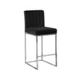 thumbnail image 1 of Meridian Furniture Giselle 26"H Velvet Counter Stool in Black, 1 of 5