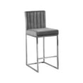 thumbnail image 1 of Meridian Furniture Giselle 26"H Velvet Counter Stool in Gray, 1 of 5