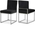 thumbnail image 1 of Meridian Furniture Giselle Black Velvet Dining Chair (Set of 2), 1 of 5