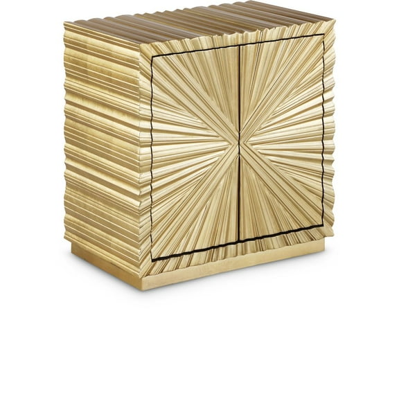 Meridian Furniture Golda Contemporary Wood Side Table in Gold Leaf Finish