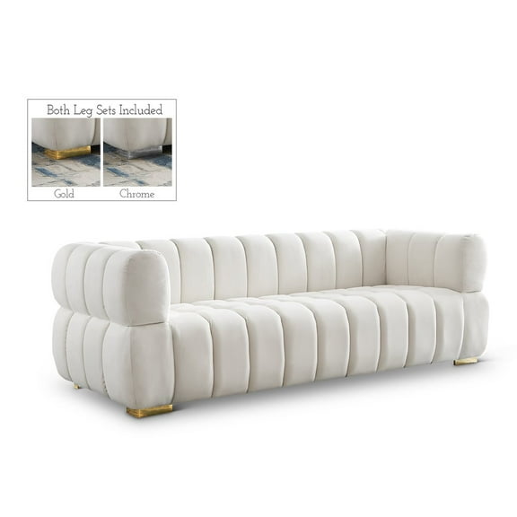 Meridian Furniture Gwen Cream Velvet Sofa
