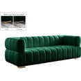 thumbnail image 1 of Meridian Furniture Gwen Green Velvet Sofa, 1 of 5