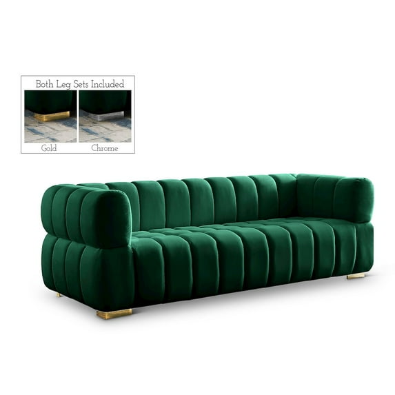 Meridian Furniture Gwen Green Velvet Sofa