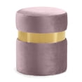 thumbnail image 1 of Meridian Furniture Hailey Collection Contemporary Velvet Ottoman, Pink, 1 of 3