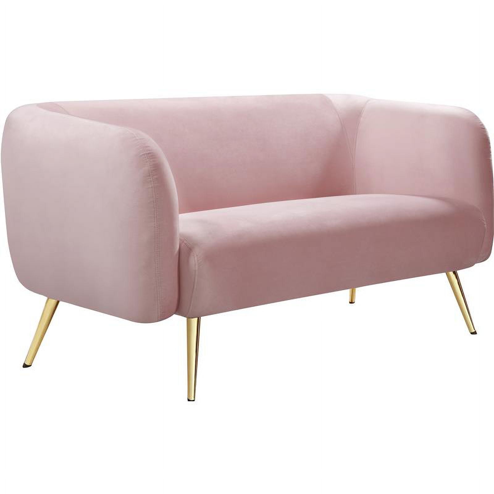 Meridian Furniture Harlow Contemporary Velvet Loveseat in Pink