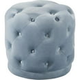 thumbnail image 1 of Meridian Furniture Harper Contemporary Velvet Ottoman/Stool in Sky Blue, 1 of 4