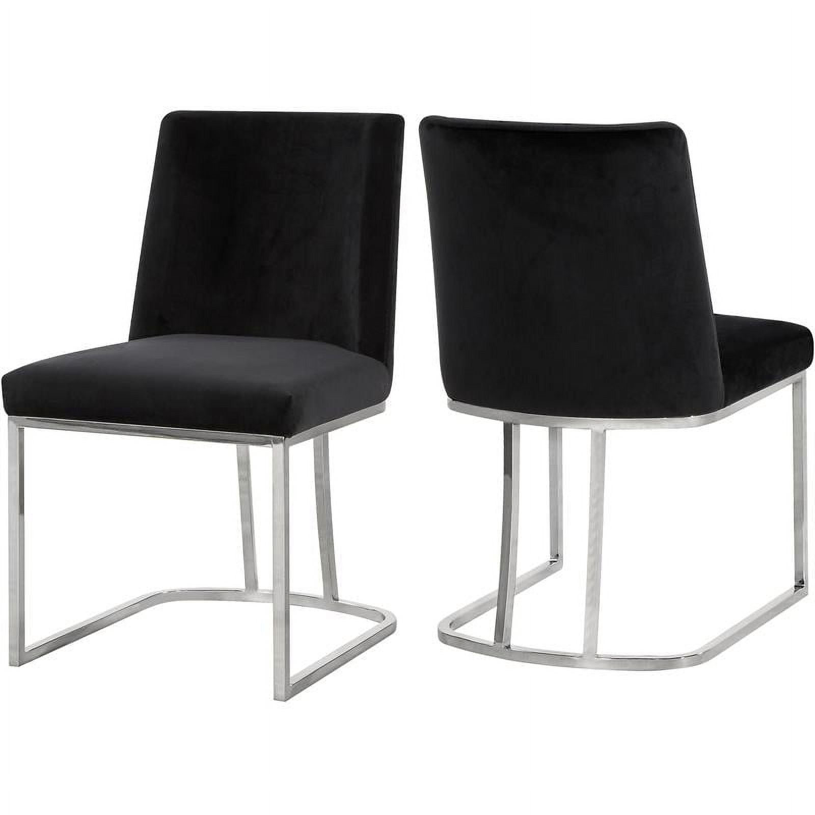 Meridian Furniture Heidi Black Velvet Dining Chair Set of 2