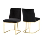Meridian Furniture Heidi Black Velvet Dining Chair Set of 2