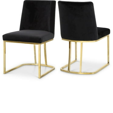 Meridian Furniture Heidi Black Velvet Dining Chair (Set of 2)