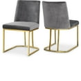 thumbnail image 1 of Meridian Furniture Heidi Gray Velvet Dining Chair (Set of 2), 1 of 5