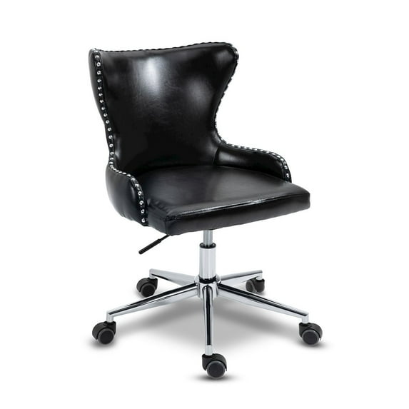 Meridian Furniture Hendrix Swivel Adjustable Black Vegan Leather Office Chair