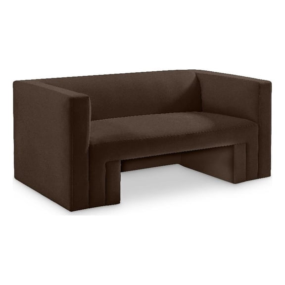 Meridian Furniture Henson Velvet Loveseat, Brown