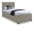 thumbnail image 1 of Meridian Furniture Hudson Beige Faux Leather Twin Trundle Bed, 1 of 9