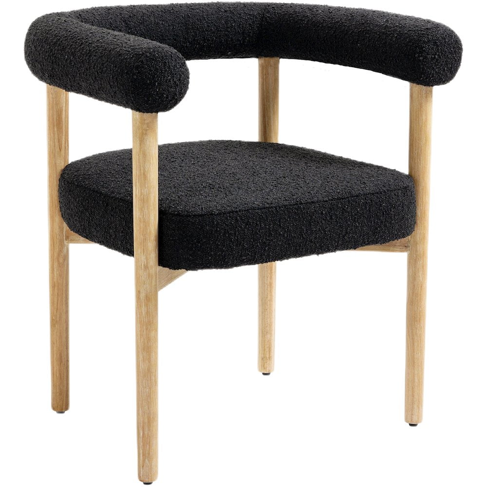 Meridian Furniture Hyatt Black Boucle Fabric Dining Chair