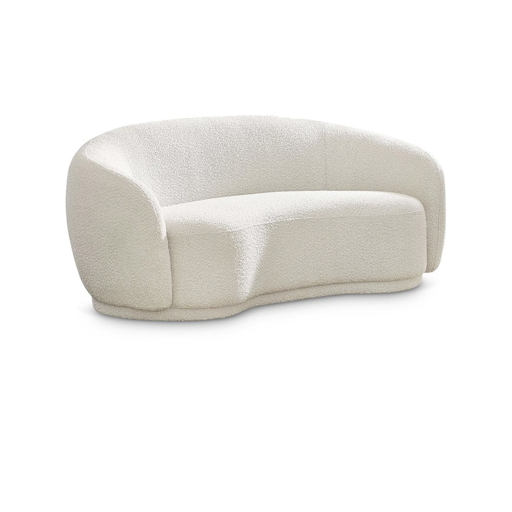 Hyde Cream Boucle Fabric Rounded Loveseat