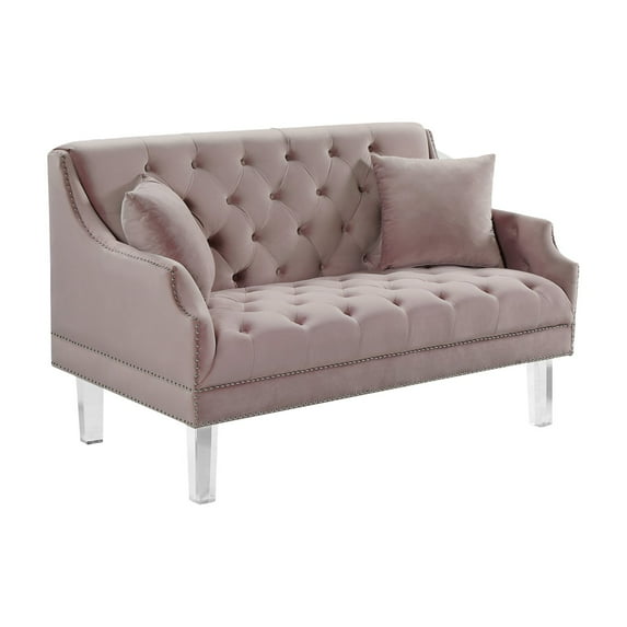 Meridian Furniture Inc Roxy Tufted Loveseat with Nailhead Trim