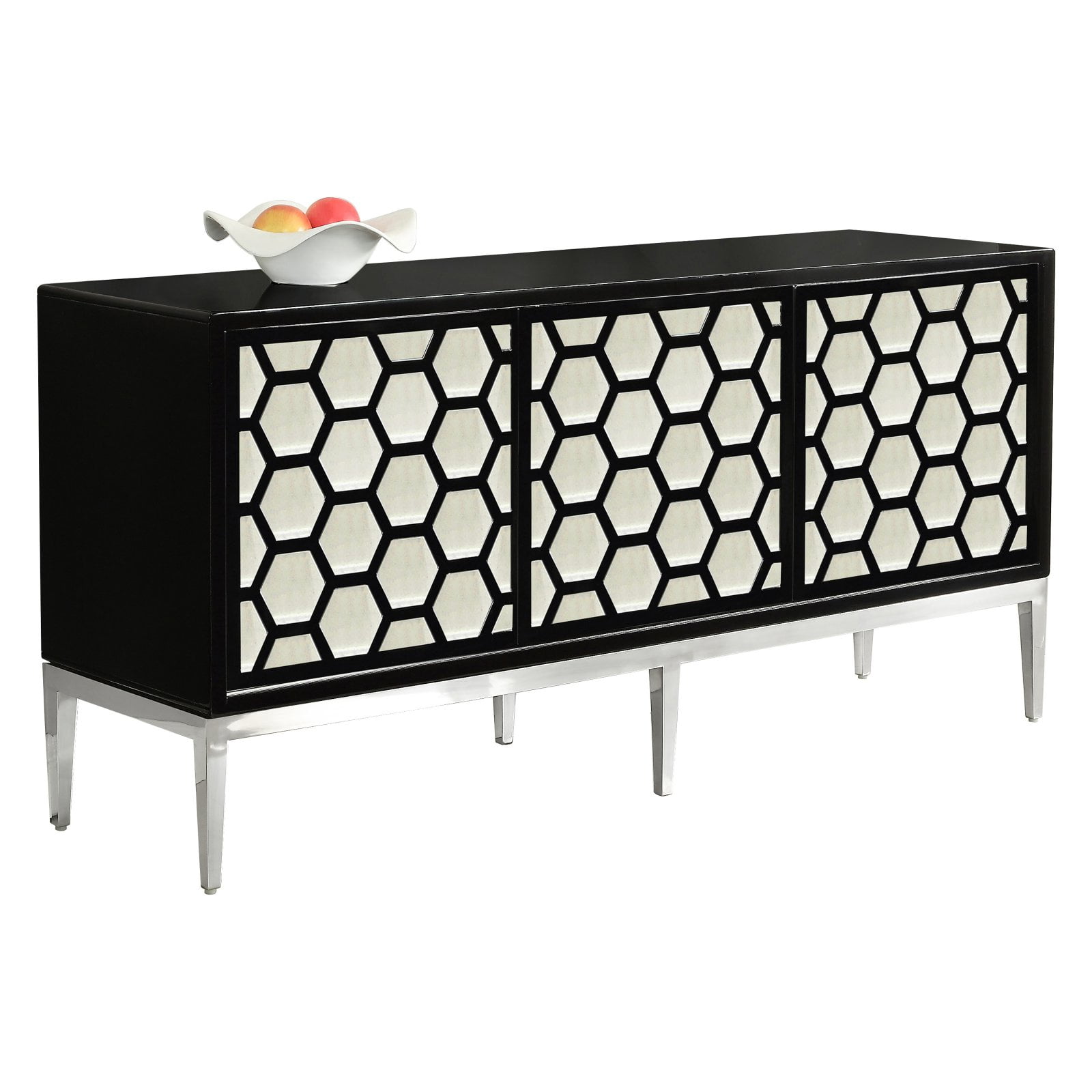 Meridian Furniture Silver White Zoey Sideboard/Buffet Meridian Furniture Silver White Zoey Sideboard/Buffet