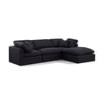 thumbnail image 1 of Meridian Furniture Indulge 105" Linen Fabric L-Shaped Modular Sectional in Black, 1 of 9