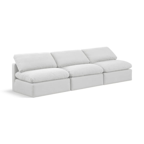 Meridian Furniture Indulge 105" Upholstered Fabric Modular Sofa in White