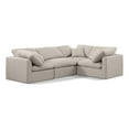thumbnail image 1 of Meridian Furniture Indulge 123.5" Fabric L-Shaped Modular Sectional in Beige, 1 of 10
