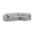 thumbnail image 1 of Meridian Furniture Indulge 129" Linen Fabric L-Shaped Modular Sectional in Gray, 1 of 7