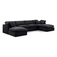 thumbnail image 1 of Meridian Furniture Indulge 129" Velvet U-Shaped Modular Sectional in Black, 1 of 8