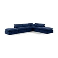 thumbnail image 1 of Meridian Furniture Indulge 134.5" Velvet U-Shaped Modular Sectional in Navy, 1 of 9