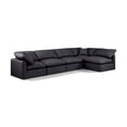thumbnail image 1 of Meridian Furniture Indulge 140" Black Vegan Leather L-Shaped Modular Sectional, 1 of 9